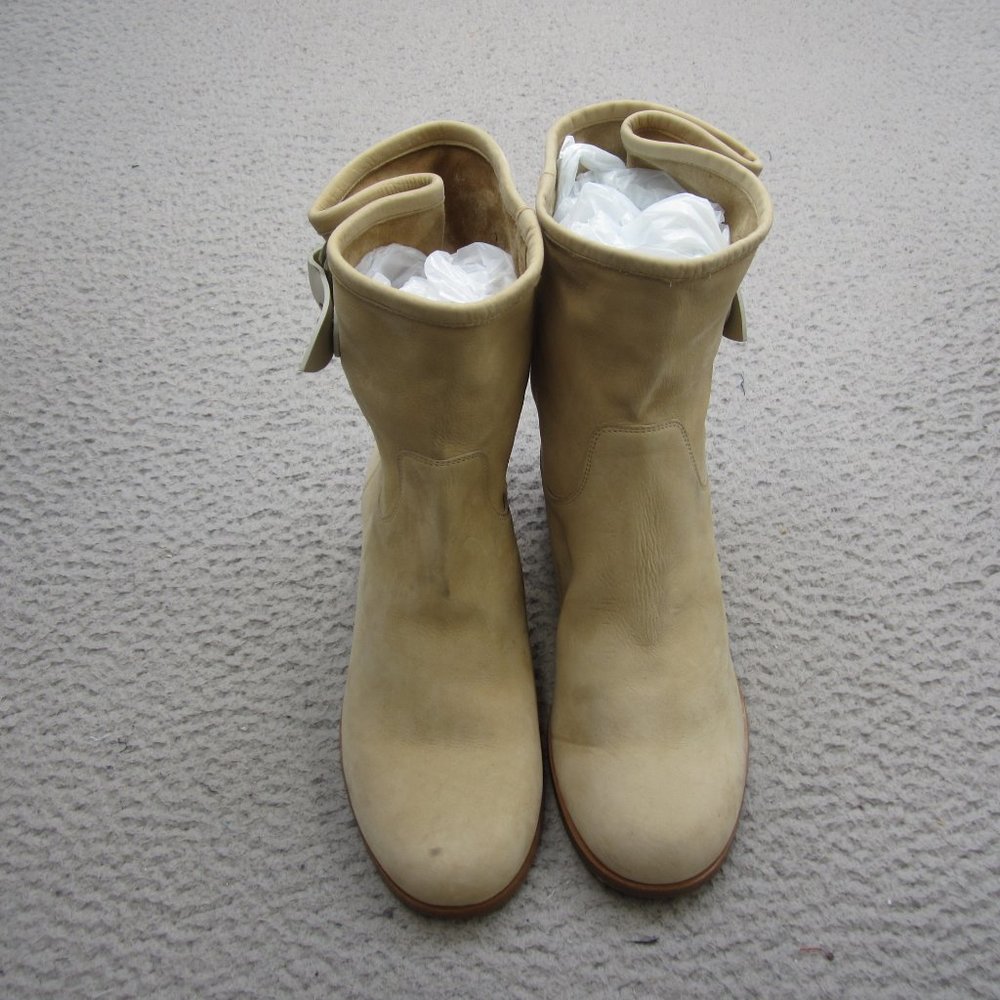 Frye Boots Womens Size 7 Brown Leather Suede Ricki Ring Fold Pull On